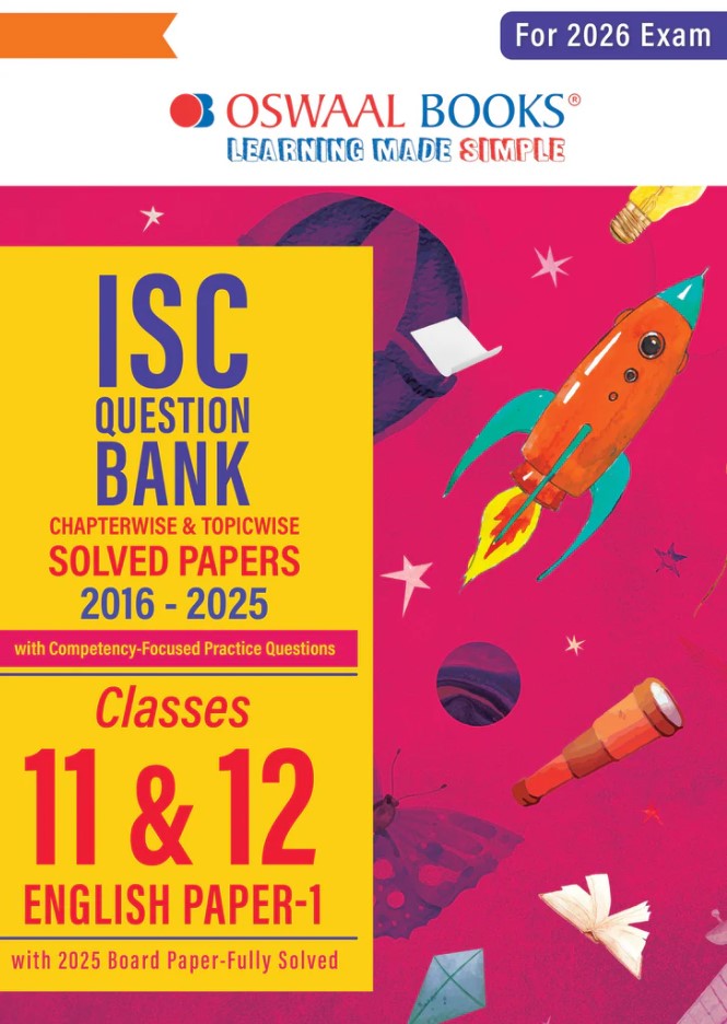 Oswaal ISC Question Bank Chapterwise & Topicwise Solved Papers Class 11 & 12 English-1 For 2026 Exam